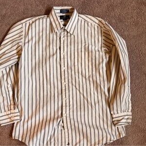 Nordstrom Beige and Brown Striped Shirt